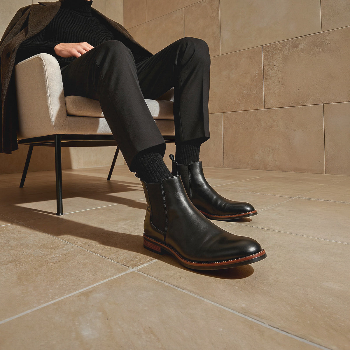Botín Tipo Chelsea Negro (Liso)