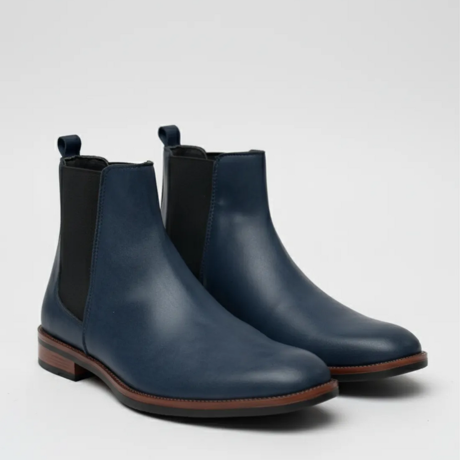 Botín Tipo Chelsea Azul Marino (Liso)