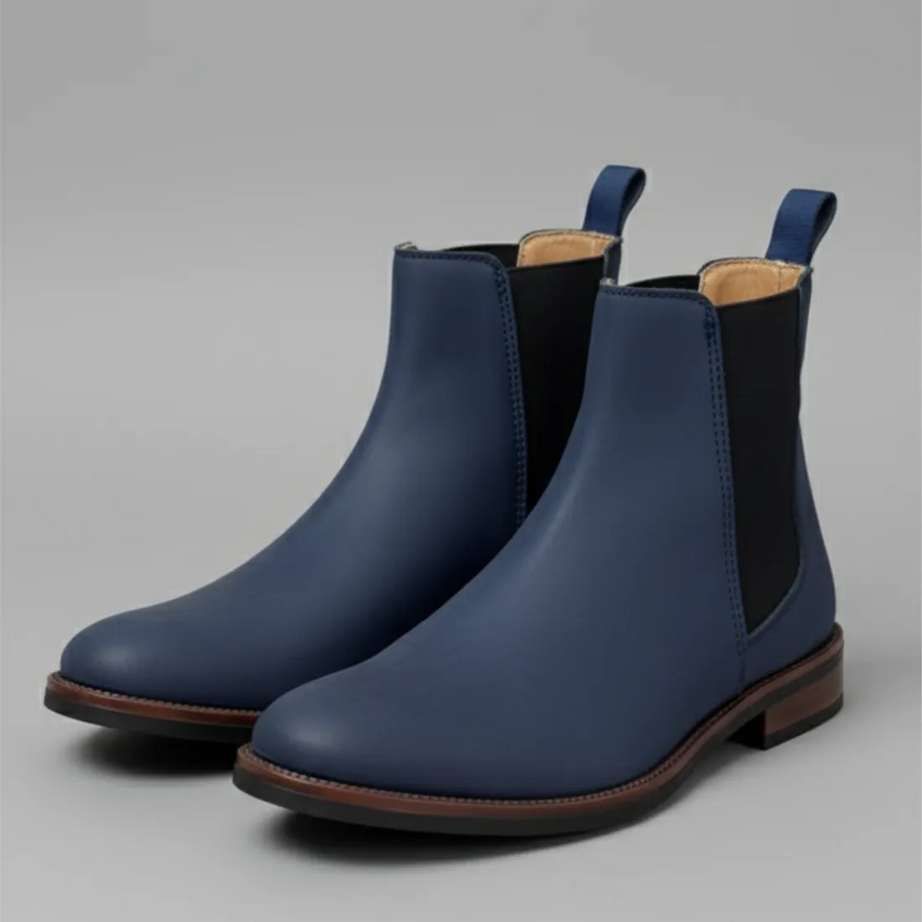 Botín Tipo Chelsea Azul Marino(Nobuck)