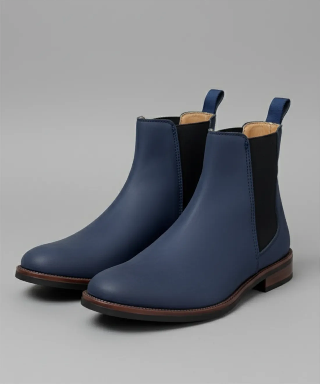Botín chelsea de piel nobuck para hombre color azul marino — vista 1 | Calzado Zully