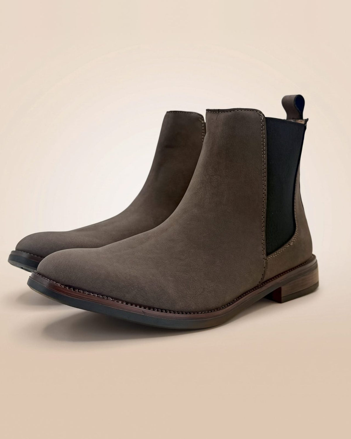 Par de botines Chelsea Marrón de nobuck para hombre