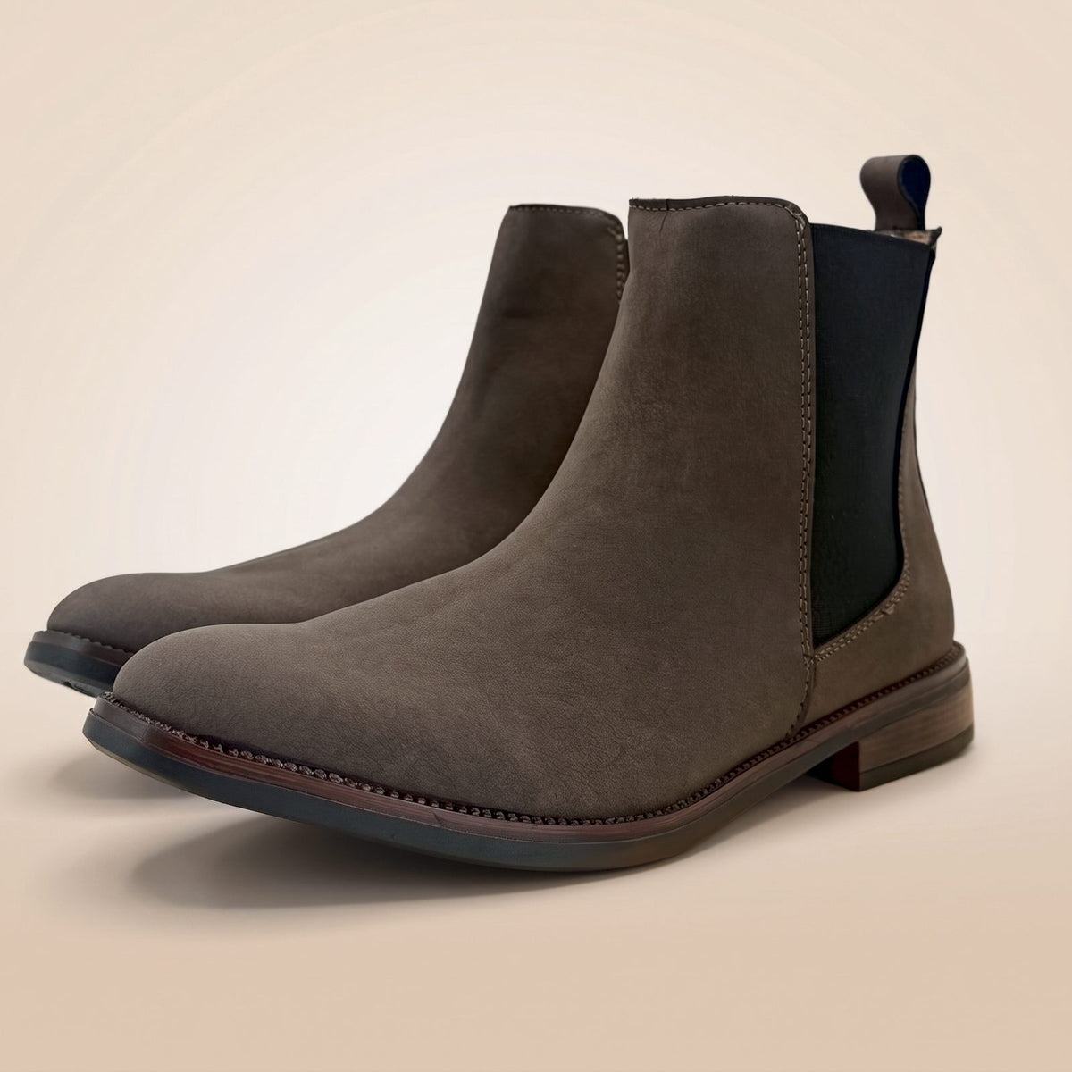 Par de botines Chelsea Marrón de nobuck para hombre