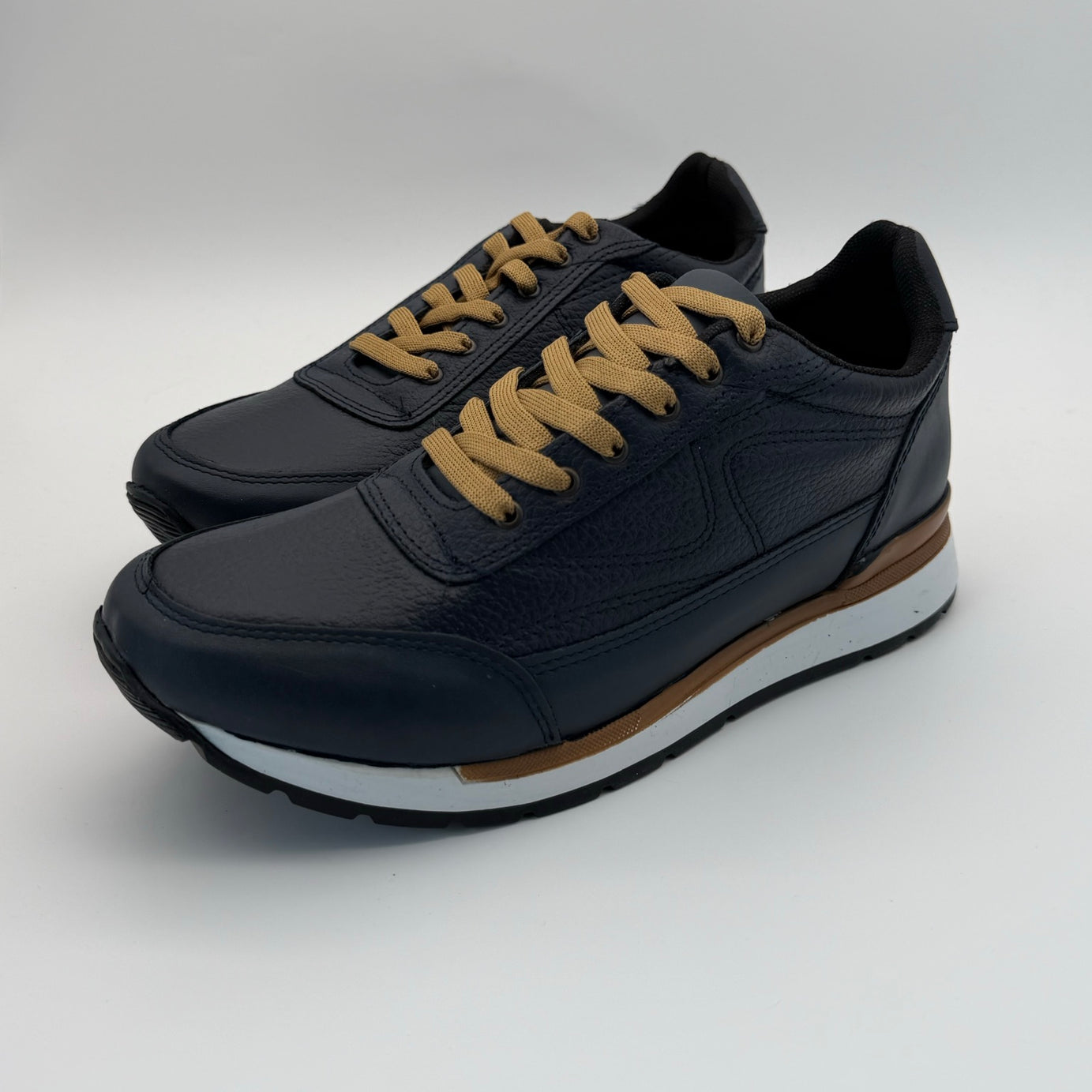 Tenis de piel para hombre Toronto color azul marino — combo 2 pares