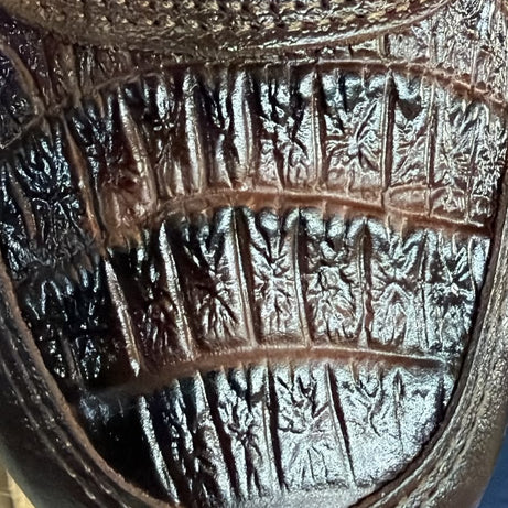 Tenis de piel grabado cocodrilo para hombre color shedrón — vista 5 | Calzado Zully