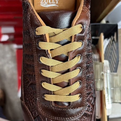 Tenis de piel grabado cocodrilo para hombre color shedrón — vista 6 | Calzado Zully