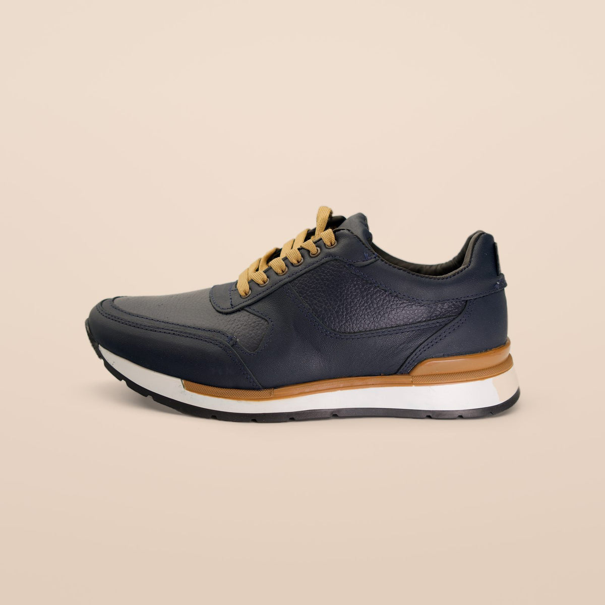 Tenis Toronto azul marino de piel granulada para hombre, vista lateral