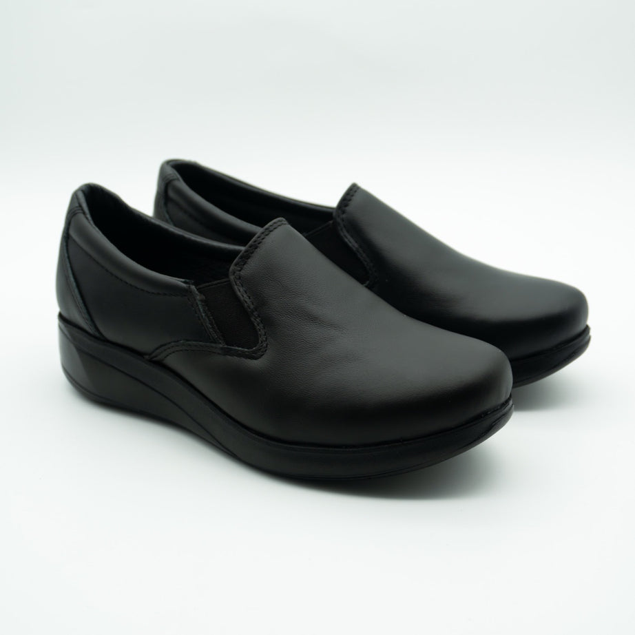 Zapato confort de dama Tonalá negro de piel - Calzado Zully