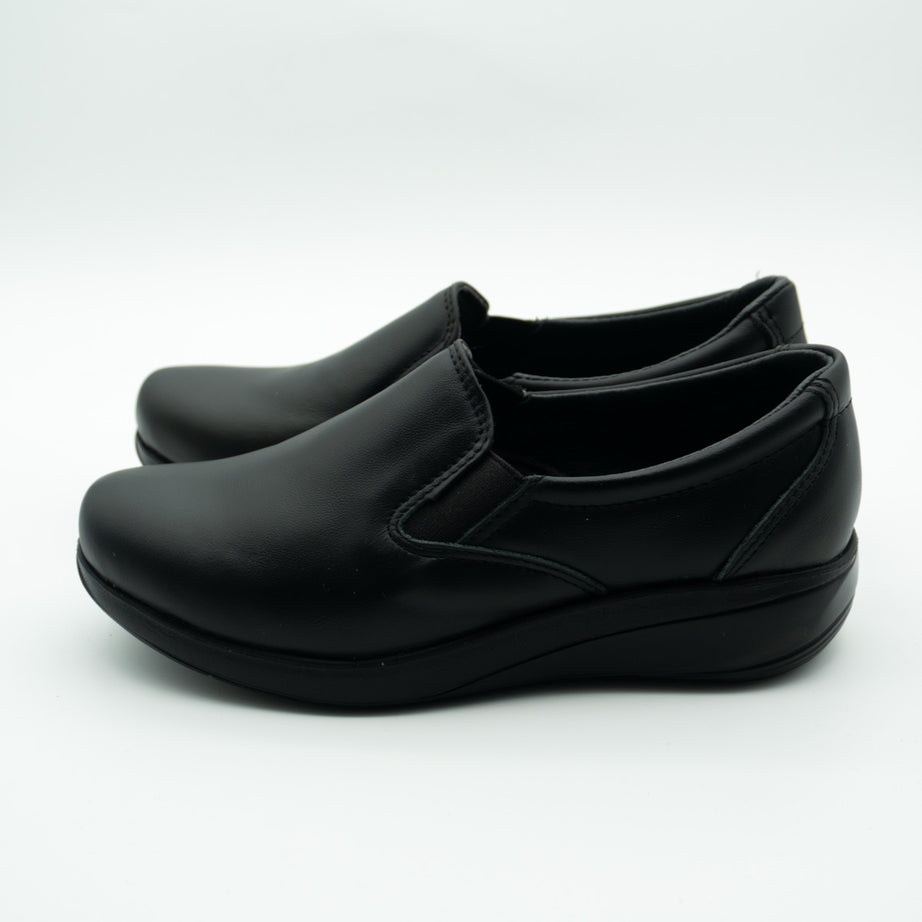 Zapato confort de dama Tonalá negro de piel - Calzado Zully