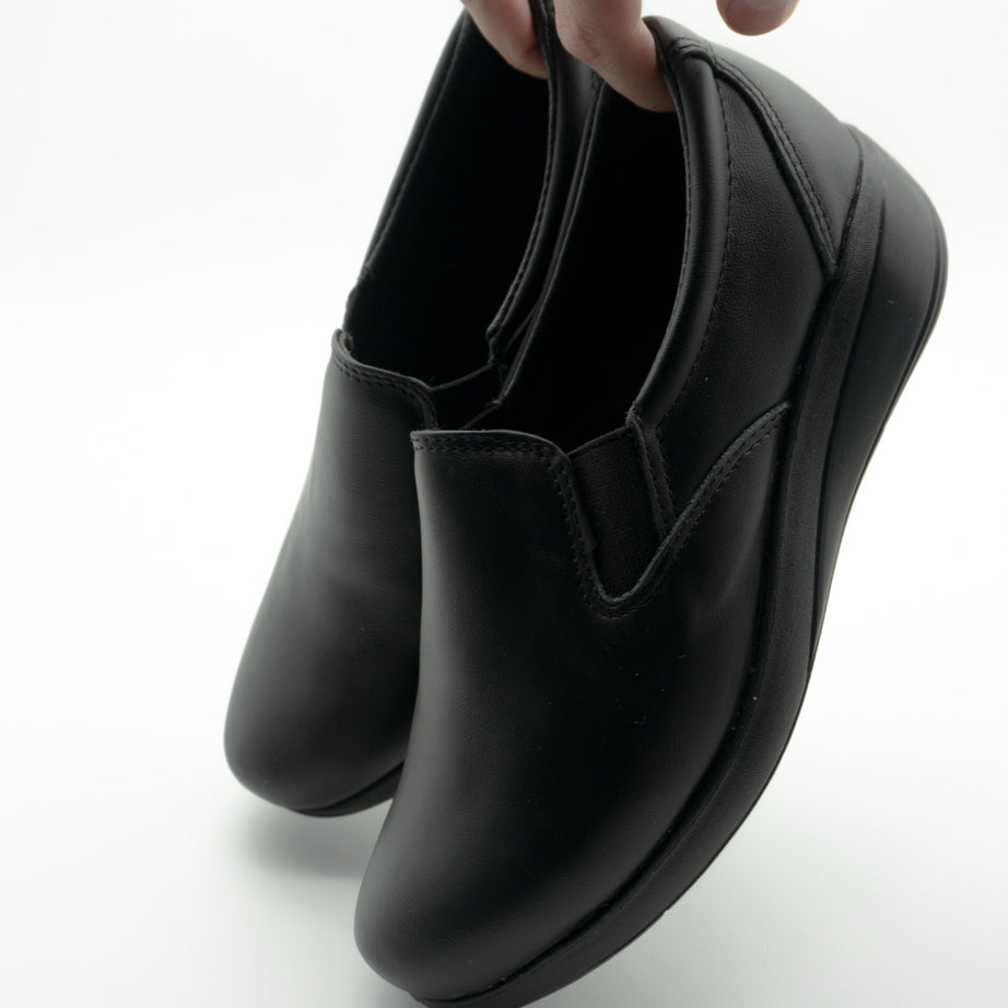 Zapato confort de dama Tonalá negro de piel - Calzado Zully