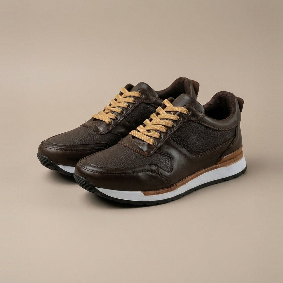 Tenis Vancouver Moka de piel para hombre - Calzado Zully
