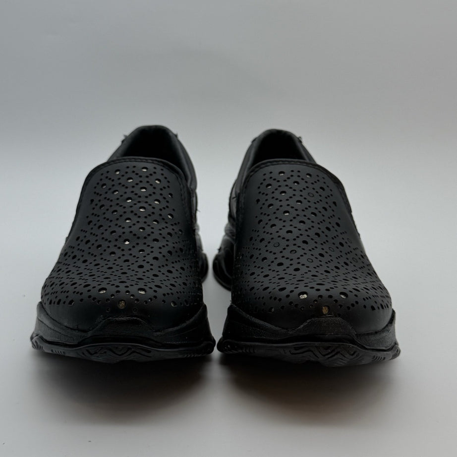 Zapato confort de dama Zapopan negro de piel troquelada — Calzado Zully — vista 3