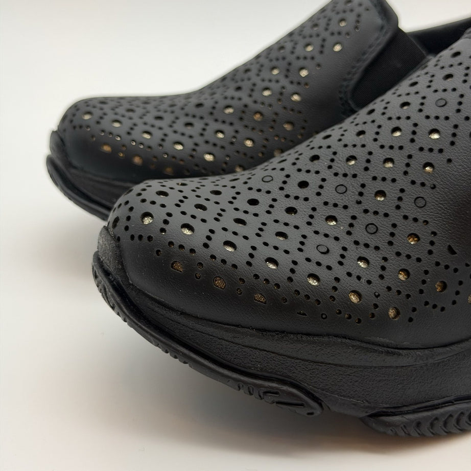 Zapato confort de dama Zapopan negro de piel troquelada — Calzado Zully — vista 5